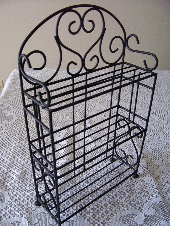 Vintage Black Metal Spice Rack
