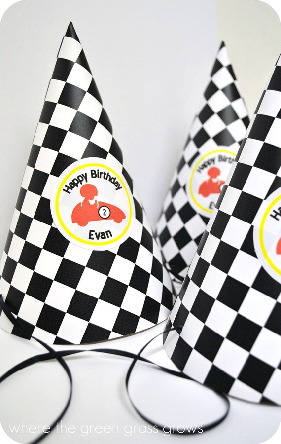 Items similar to Race Car Party Hats on Etsy