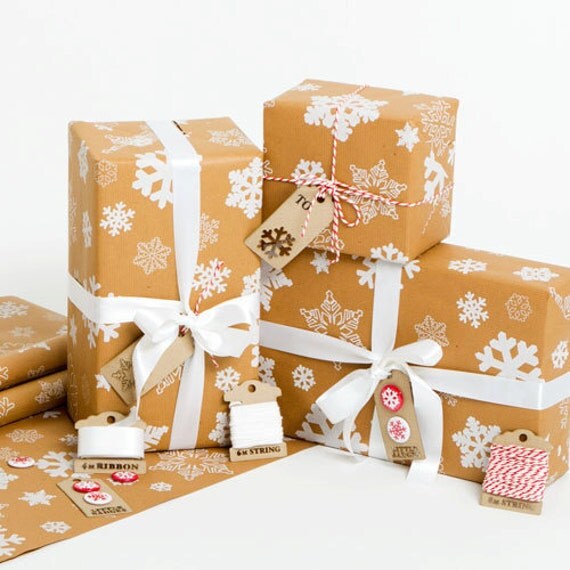 recycled snowflakes brown gift wrap recycled snowflakes brown gift wrap