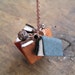 Set of 5... tiny leather journals or books for necklace