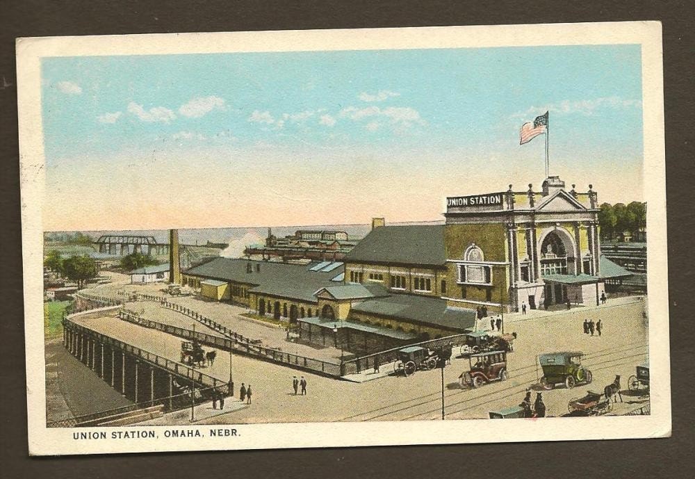 Union Station OMAHA Nebraska Vintage Postcard 1925