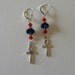 Egyptian Ankh Earrings with Swarovski Crystals on Sterling Silver