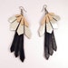 Torcaza leather earrings by Laurel - ivory - gold - navy blue