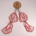 Leather Golondrina earrings by Laurel - Neon Coral