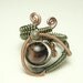 steampunk wire ring- agate stone - steampunk jewelry adjustable rings