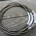 Set of 7 - Metallic Dark Bronze Leather Bangles with Silver Tube Beads