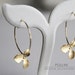 Orchid Hoop Earrings. Matte Gold. Everyday Wear. Elegant. Gift For Her (SER-02)