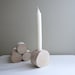 natural white birch wood taper candle holder - single