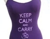 Purple Keep Calm and Carry OM Yoga Tank - Medium - waydownhere