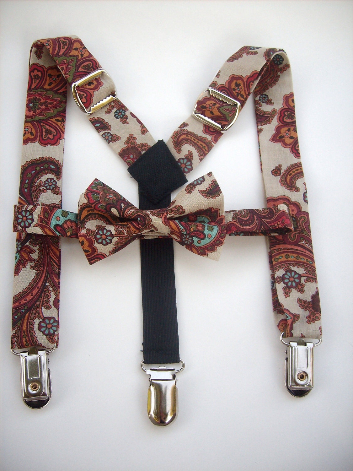 bow tie and suspenders for toddler boy multi color by golubchick