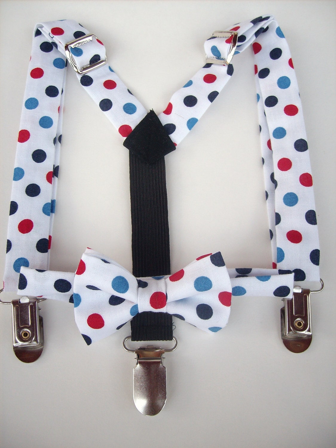 SALE bow tie and suspenders for toddler boy red by golubchick
