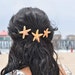 Three Shimmery Sugar Starfish Bobby Pins Beachside Wedding Perfect Hair Accessory for The Beach Girl Mermaid Hair