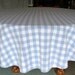 Large Oval Blue and White Checkered Farmhouse Tablecloth Cotton