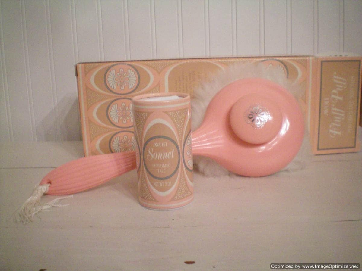 Vintage AVON Fluff Puff perfumed talc dispenser by WittyVintage