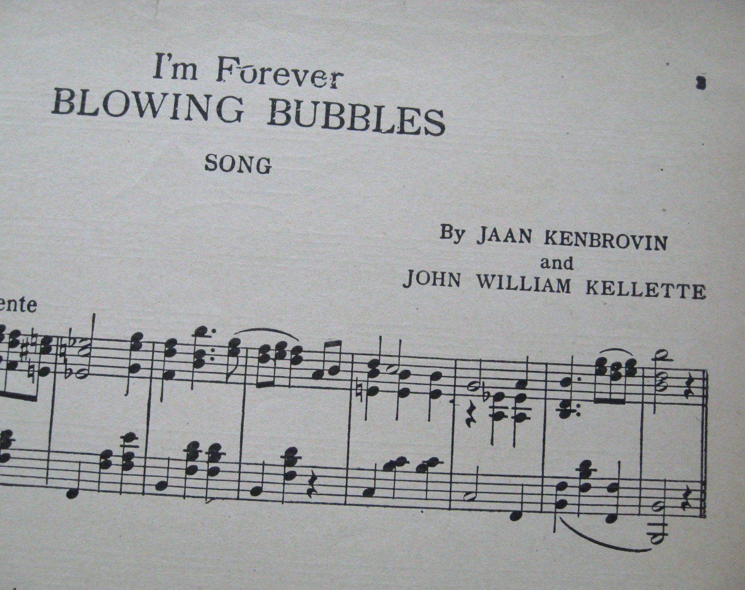 I'm Forever Blowing Bubbles Sheet Music 1919