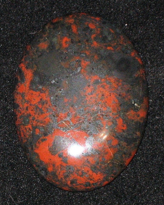 Black and Red Agate Cabochon