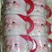 Six Vintage 1950s Miniature HARD PLASTIC SANTA CUPS in a unopened Package PERFECT for PARTY FAVORS