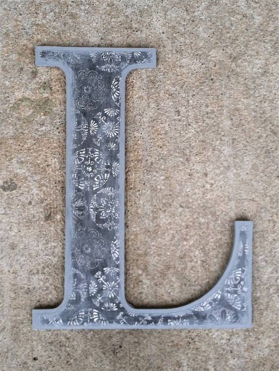 RESERVED SOLD Wooden Decorative Letter L
