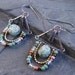 Beaded Buckets - Handmade Porcelain, Copper, Brass and Glass Long Dangle Earrings Gypsy Bohemian
