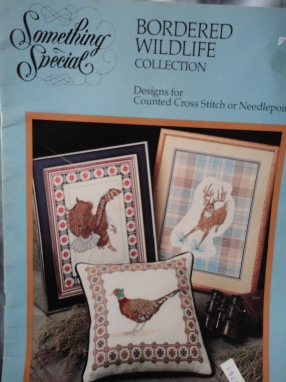 Counted Cross Stitch or Needlepoint Book Bordered Wildlife