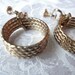 Vintage Gold Wrapped Wire Screw on Earrings