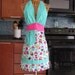 Halter Cupcake Apron With Aqua Polka Dots and Pink