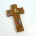 Hand Painted Wooden Cross : Colorful Birds
