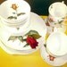 Shabby Chic Long Stemmed Pink Roses 1950s Dinnerware Set
