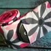 CUSTOM Order for Wafaa - 2 Gray Blue and Pink Flowers with Fuchsia Pink and 2 Black Scroll with Black