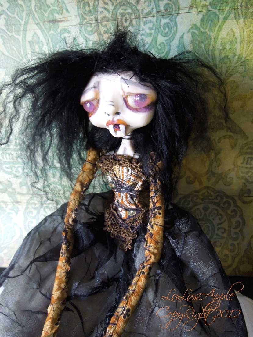 Gothic Vampire Art Doll Sad Creepy Ooak Victorian Goth Doll