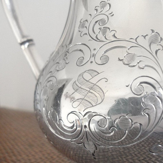 Antique English Silver Teapot S Monogram