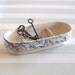 Blue Transferware Dish - Cobalt Blue and Cream Marbleized Pattern - Cottage Chic
