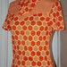 VINTAGE 60s Mini Dress Mod Tangerine Orange with Bow Detail - Small