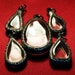 5 Antiqued, Engraved, Tear Drop, Clear, Blank, Shadow Box, Empty Container, Pendant Tray, Amulet Locket Cases - ONLY 4.5 DOLLARS EACH