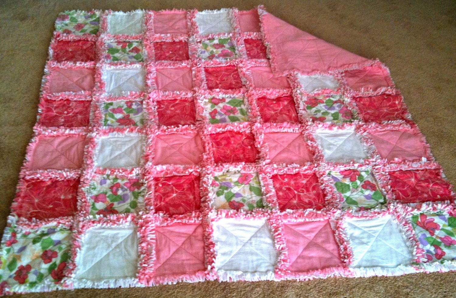 Princess II Cotton Flannel and Fleece Rag Quilt