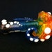 Glass Pipe Inside Out Staged Color Frit Horned Tobacco Spoon Pipe