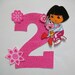 DIY No-Sew - Dora the Explorer Applique and Number - Iron On