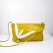 sunshine yellow leather clutch / convertible envelope purse