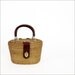 basket box bag / wicker & leather structured purse