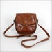 whiskey brown leather cross body saddle bag / Italian