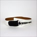 asymmetrical leather belt S / new wave black and white cinch belt