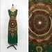 HOLD green dashiki dress M / 1960s tribal maxi dress by Bou Boudima