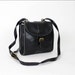 Liz Claiborne leather satchel / black cross body buckle bag / dispatch case