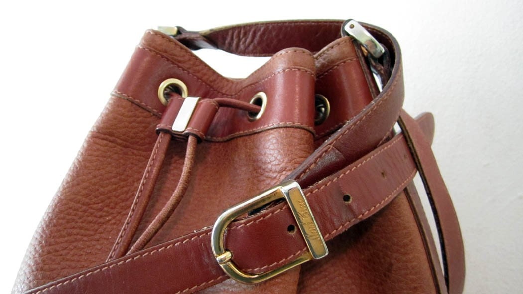 Vintage Mark Cross Leather Bucket Bag