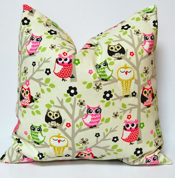 Items similar to Decorative Throw Pillow Covers Children Decor Owl