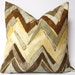 Chevron Decorative Pillows Flamestitch Accent Pillow Covers 20 x 20 Inches - ONE - Brown, Yellow and Gray