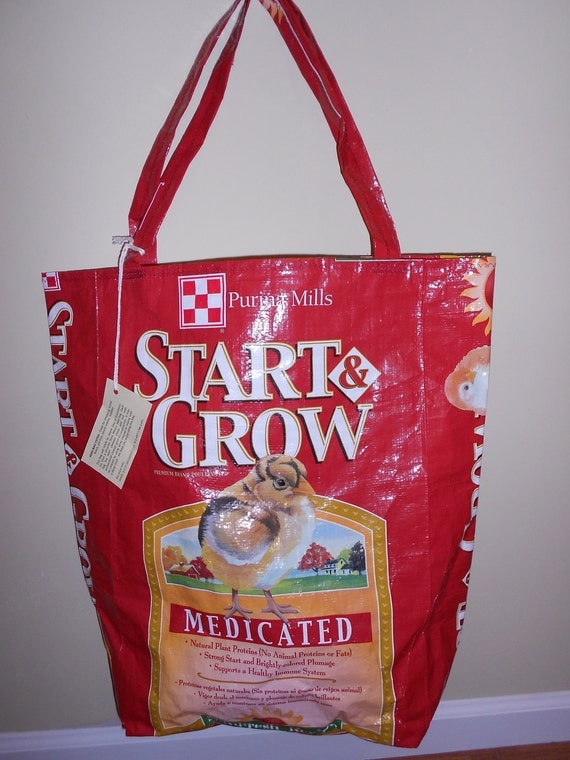 Large duraweave chicken feed bag tote