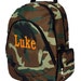 Monogrammed Camo Backpack