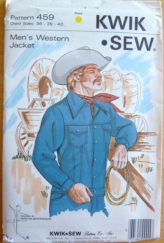Vintage KWIK SEW Sewing Pattern 459 Men's Country Western