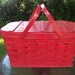 Vintage Red Picnic Basket